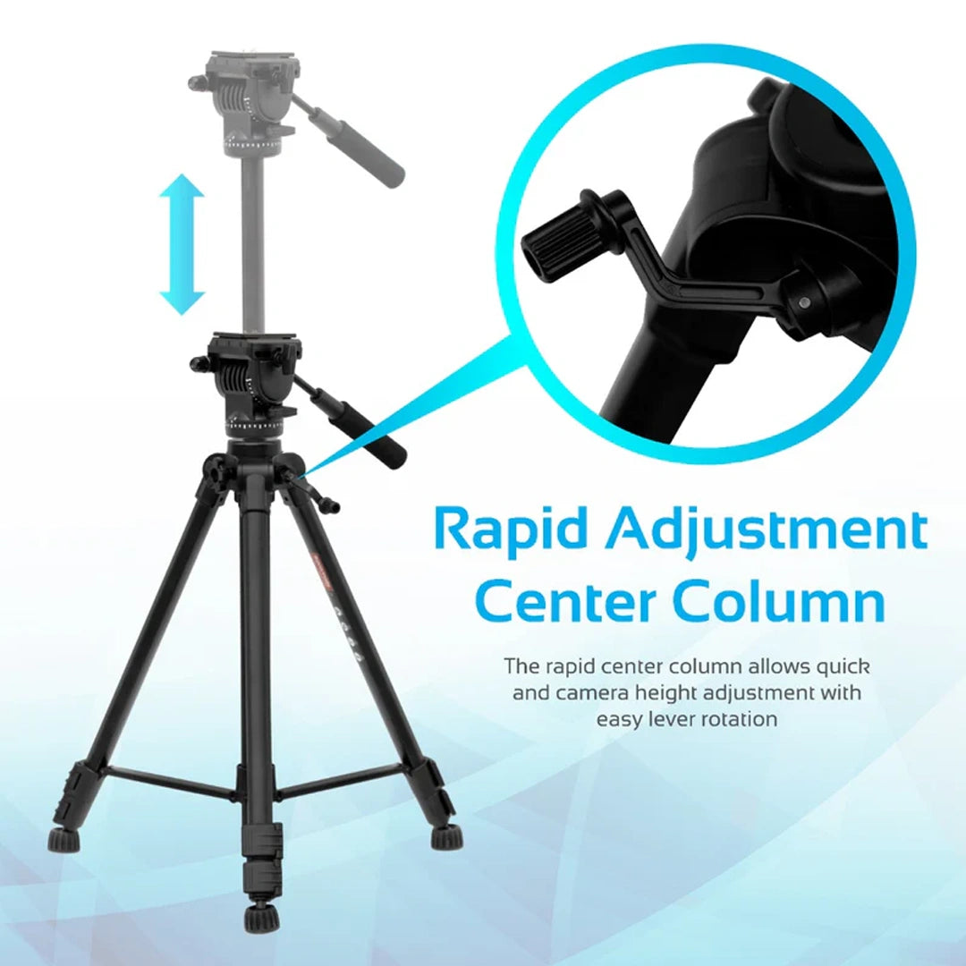 Promate Professional Aluminum Tripod with 3-Way Precession Head in Qatar Promate Professional Aluminum Tripod with 3-Way Precession Head in Qatar